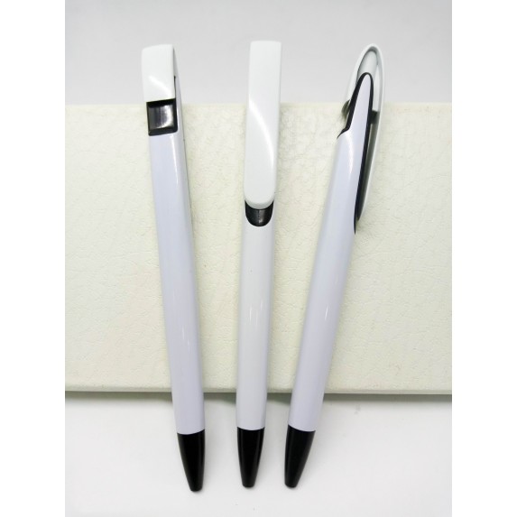 PLASTIC PEN WHITE WITH BLACK